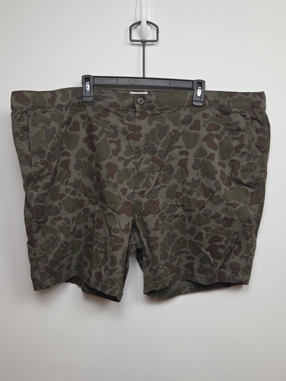 Mutual Weave Men's Olive Green Camouflage Stretchy Casual Cargo Camo Shorts - 50